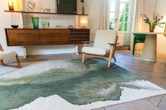 Louis De Poortere tappeto Meditation Lagoon 9331 PLAM GREEN interior 2