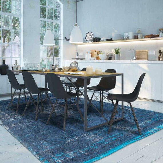 tappeti Louis De Poortere LX8254 Fading World Medaillon Blue Night interior