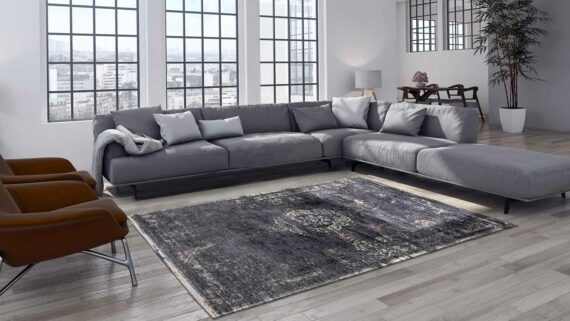 tappeti Louis De Poortere LX8263 Fading World Medaillon Mineral Black interior 2