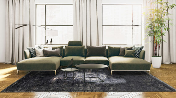 tappeti Louis De Poortere LX8263 Fading World Medaillon Mineral Black interior